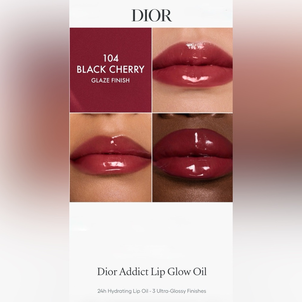 NWT Dior Addict 24hr Lipglow Oil Black Cherry + Holder Keychain + More - Picture 7 of 14